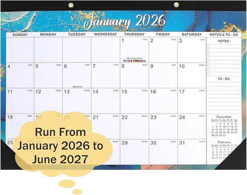 تقويم مكتب 2026، تقاويم جدارية 2026-2027، تقويم 18 شهرًا يبدأ من يناير 2026 - يونيو 2027، 17 بوصة × 12 بوصة تقويمات جدارية كبيرة على شكل زهرة مخطط شهري لسطح المكتب للوازم المدرسية للمعلم والمكتب المنزلي in Saudi Arabia