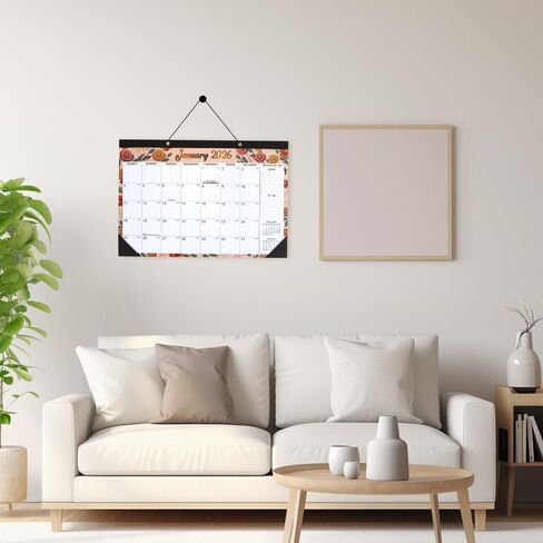 Desk Calendar 2026, Wall Calendars 2026-2027, 18 Month Calendar Runs from Jan 2026 - Jun 2027, 17" x 12" Large Flower Wall Calendars Desktop Monthly Planner for Home Office Teacher School Supplies in Saudi Arabia
