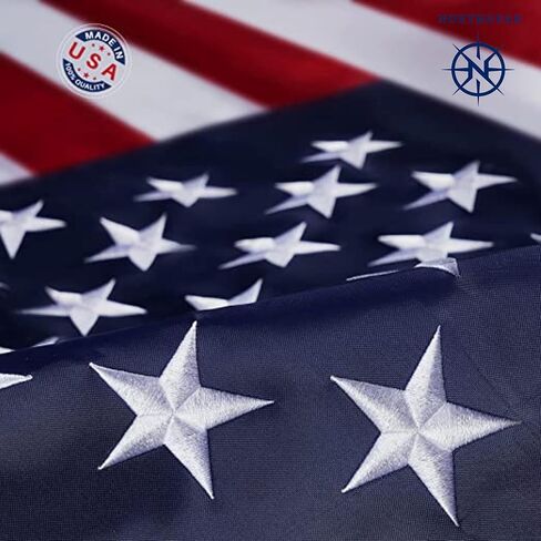 American Flag 12x18 Inch Pack of 2 Boat Marine Flag Made of Wind and Weather Proof Fabric, Heavy Duty US Flag with Sewn Stripes, Embroidered Stars, and Brass Grommets,Outdoor Decorations in Kuwait