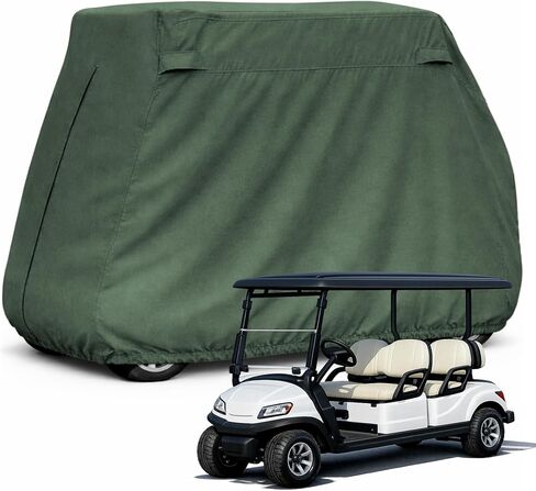 غطاء تخزين عربة الجولف عالي التحمل 4 ركاب، حماية ممتازة لجميع الأحوال الجوية - يناسب أسطح 80 بوصة لـ E Z GO، وClub Car، وYamaha G Models، وGEM e2 (رمادي، رمادي داكن، أو أخضر) in Kuwait