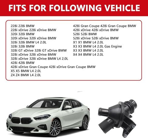 Engine Coolant Thermostat Housing For BMW 228i 14-16 / 320i 13-16 / 328i 12-16 / 428i 14-16 / 528i 12-16 / X1 13-15 / X3 13-16 /X4 15-16 / X5 16 / Z4 12-16 Replaces 11538635689 11538648791 in Saudi Arabia