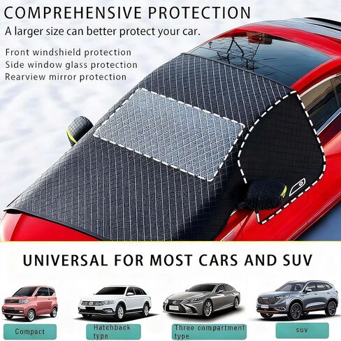 غطاء ثلجي للزجاج الأمامي للسيارة Honda Odyssey 2018-2025 2026، أغطية الزجاج الأمامي للثلج الصقيع مع حواف مغناطيسية، أغطية حماية للثلوج بسمك طبقات مع مرايا جانبية in Saudi Arabia