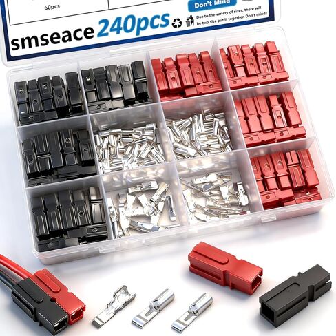 smseace 105pcs 15/30/45Amp Power Connectors with PVC Cover 1.5-6mm² (20-10AWG) Quick Disconnect Power Pole connectors,Flame Retardant Sleeve for Power Pole Connector in Kuwait