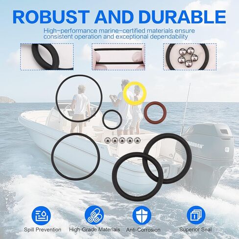 Trim Tilt Cylinder Rebuild Seal Kit for Mercury Mariner Force 40-120HP (1988-2006) - Direct Replacement for 813432A3 - Includes All Seals & O-Rings for Hydraulic Repair in Kuwait