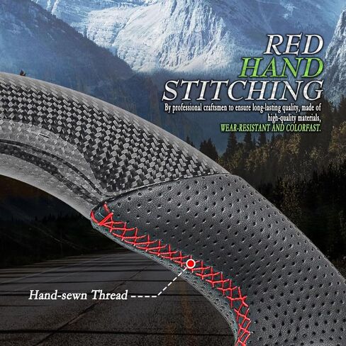 عجلة قيادة من ألياف الكربون الحقيقية لسيارة Volkswagen VW Golf GTI R-LINE MK7 MK7.5 2015-2021، Jetta GLI 16-21، استبدال المقبض الرياضي بخياطة حمراء بنمط المسار، متوافقة مع السيارات والدليل in Kuwait