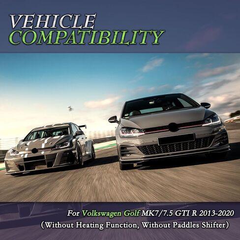 عجلة قيادة من ألياف الكربون الحقيقية لسيارة Volkswagen VW Golf GTI R-LINE MK7 MK7.5 2015-2021، Jetta GLI 16-21، استبدال المقبض الرياضي بخياطة حمراء بنمط المسار، متوافقة مع السيارات والدليل in Kuwait