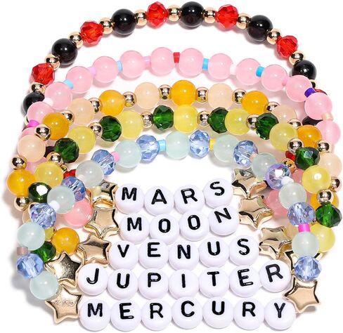 AICase for Sailor Moon Merch Gifts Inspired Bracelets 5 Pcs Stackable Stretch Beaded Friendship Bracelets Costume Cosplay Shirt Poster Sticker Merchandise Gifts for Fans Women Birthday Christmas in Saudi Arabia