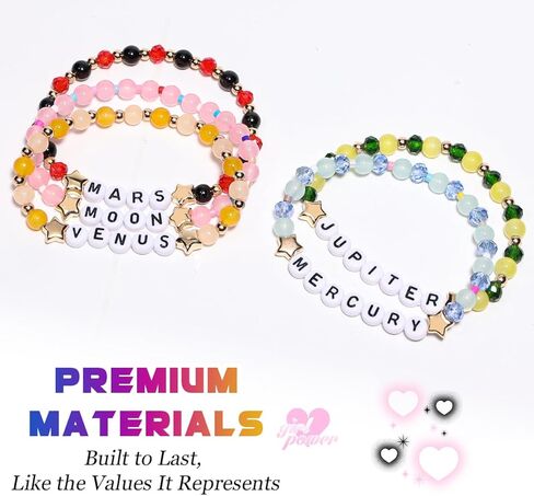 AICase for Sailor Moon Merch Gifts Inspired Bracelets 5 Pcs Stackable Stretch Beaded Friendship Bracelets Costume Cosplay Shirt Poster Sticker Merchandise Gifts for Fans Women Birthday Christmas in Saudi Arabia
