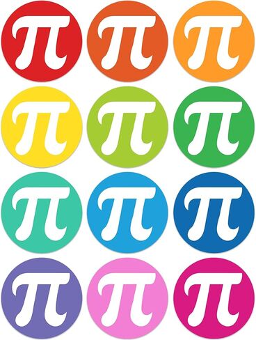 360 PCS Round Happy Pi Day Stickers, Colored PI Day Stickers Adorable Pi Symbol Sticker for Teacher Student Envelope Seals Gift Card DIY Crafts PI Day Math Party Favors Decorations in Saudi Arabia