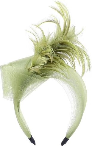 Mesh Fascinators Headband for Women, Elegant 2026 Feather High Tea Party Victoria Kentucky Hats for Derby Party in Saudi Arabia