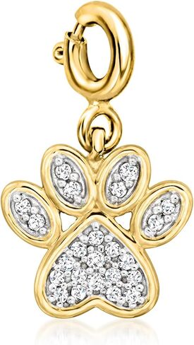 Ross-Simons 0.10 ct. t.w. Diamond Paw Print Charm in 18kt Gold Over Sterling in Saudi Arabia
