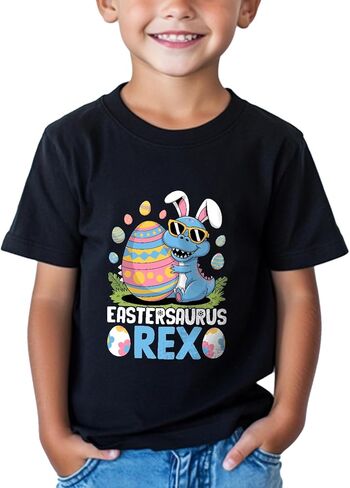 تي شيرت للأولاد عيد الفصح للفتيات الصغيرات والأطفال تي شيرت عيد الفصح تي شيرت برسومات أرنب مضحكة بأكمام قصيرة من 2 إلى 8 سنوات in Kuwait