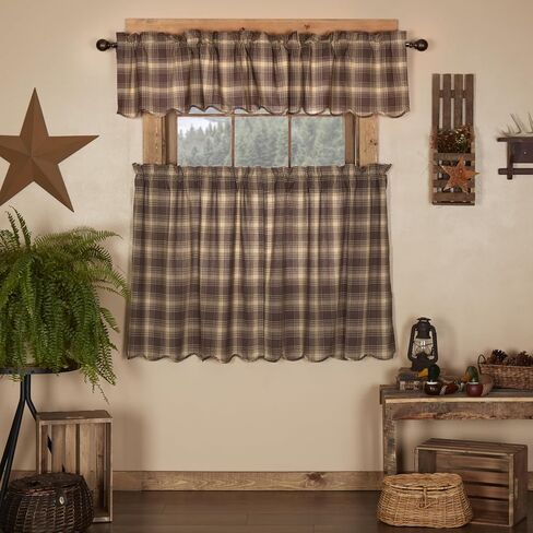 مجموعة ستائر VHC Brands Dawson Star 3 PC Woodland Brown (1 ستارة قصيرة 16x72 و2 طبقة 36x36) in Saudi Arabia