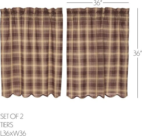 مجموعة ستائر VHC Brands Dawson Star 3 PC Woodland Brown (1 ستارة قصيرة 16x72 و2 طبقة 36x36) in Saudi Arabia