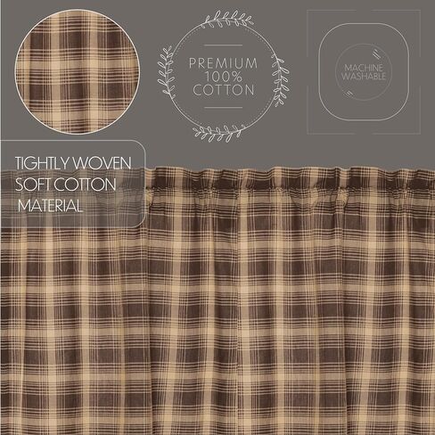 مجموعة ستائر VHC Brands Dawson Star 3 PC Woodland Brown (1 ستارة قصيرة 16x72 و2 طبقة 36x36) in Saudi Arabia
