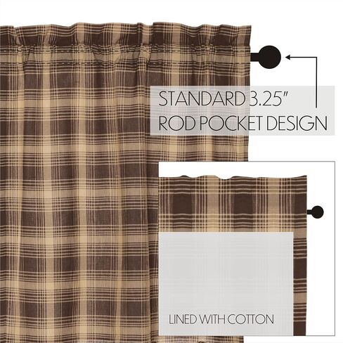 مجموعة ستائر VHC Brands Dawson Star 3 PC Woodland Brown (1 ستارة قصيرة 16x72 و2 طبقة 36x36) in Saudi Arabia