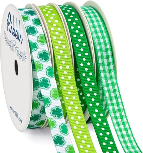 Ribbli 4 Rolls Patriotic Grosgrain Ribbon,3/8 Inches,Total 40 -Yards,Red/White/Blue/Navy,Stars and Stripes Ribbon,Use for Memorial Day, Veterans Day, 4th of July, President's Day, USA Decorations in Saudi Arabia