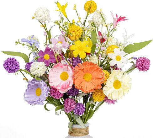 violetevergarden 12 حزمة زينة الربيع 17 بوصة زهور الربيع الملونة زهور عيد الفصح الاصطناعية مع ديزي الهندباء وفورسيثيا للاحتفال بالعطلات في الأماكن المغلقة في الهواء الطلق in Kuwait