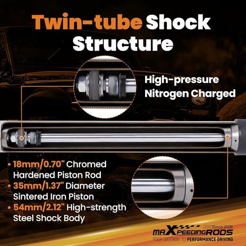 maXpeedingrods Fit 0.5-3" Lift Front Shocks for 1986-2004 Jeep Grand Cherokee ZJ WJ Comanche MJ G1 Version in Saudi Arabia
