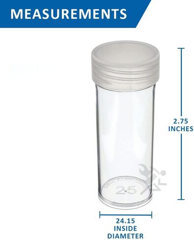 (20) حوامل أنابيب تخزين عملات معدنية ربع دائرية من البلاستيك الشفاف مع برغي على الغطاء in Kuwait