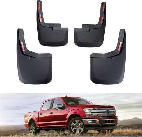 Kiwi Master Mud Flaps Compatible with 2021-2024 Ford F-150 Accessories Replace OEM # ML3Z-16A550-AA ML3Z-16A550-BA Heavy Duty Front & Rear Mud Guards (Without OEM Fender Flares) in Saudi Arabia