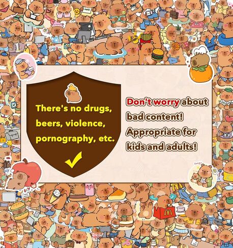 344 جهاز كمبيوتر شخصى ملصقات كابيبارا، 24 ورقة لطيف الحيوانات الأليفة ملصق الكمبيوتر المحمول ملصقات زجاجة ماء للأطفال للماء الحيوانات الشارات ملصق للبالغين المراهقين الأطفال الفصول الدراسية جوائز كابيبارا الاشياء الهدايا in Kuwait