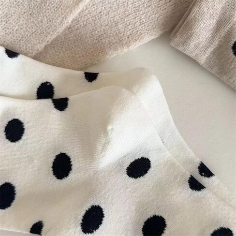 5 Pairs Women's Crew Socks Cute Polka Dot Pattern High Ankle Cotton Socks for Casual Daily Wear in Saudi Arabia