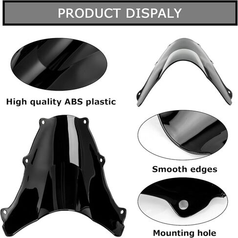 Windshield Windscreen for Suzuki SV650 SV650S SV1000 SV1000S 2003-2012 (Black) in Saudi Arabia