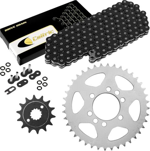 Caltric Black O-Ring Drive Chain and Sprockets Kit Compatible with Suzuki Quadsport 400 LT-Z400 LTZ400 2003 2004-2008 in Saudi Arabia