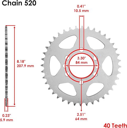 Caltric Black O-Ring Drive Chain and Sprockets Kit Compatible with Suzuki Quadsport 400 LT-Z400 LTZ400 2003 2004-2008 in Saudi Arabia