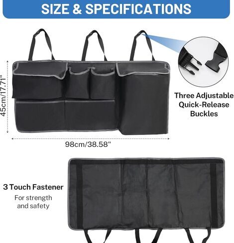 Hanging Car Trunk Organizer,A Car Organizers And Storage For Backseat, Sturdy Trunk Organizer Car Accessories With 5 Pockets Sutable For SUV/MPV/Truck, Large Capacity Back Seat Organizer in Saudi Arabia