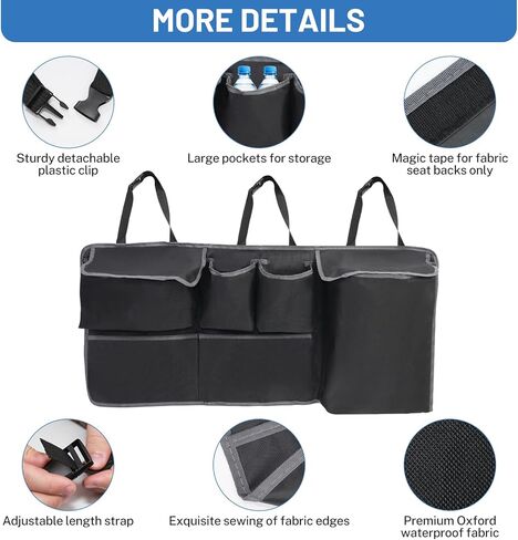 Hanging Car Trunk Organizer,A Car Organizers And Storage For Backseat, Sturdy Trunk Organizer Car Accessories With 5 Pockets Sutable For SUV/MPV/Truck, Large Capacity Back Seat Organizer in Saudi Arabia