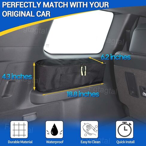 منظم صندوق السيارة متوافق مع Toyota Land Cruiser Prado 250 J250 JC250 2024 2025، حقيبة تخزين خلفية متعددة الوظائف من قماش أكسفورد منظم حقيبة السيارة موفر للمساحة (الجانب الأيسر) in Saudi Arabia