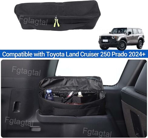 منظم صندوق السيارة متوافق مع Toyota Land Cruiser Prado 250 J250 JC250 2024 2025، حقيبة تخزين خلفية متعددة الوظائف من قماش أكسفورد منظم حقيبة السيارة موفر للمساحة (الجانب الأيسر) in Saudi Arabia
