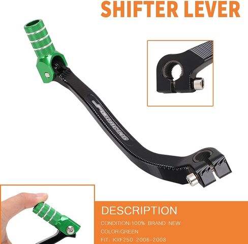 معدات الدرجات النارية رافعة تحول شيفتر عتلات قابلة للطي تغيير دواسة القدم متوافقة مع KX250F KX 250F 2006-2008 06-08 2007 07 الدراجة الترابية الخضراء in Saudi Arabia