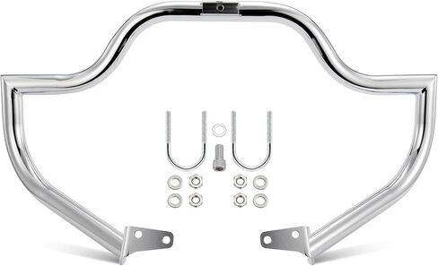 MoKitDora 1.5 بوصة Dyna Engine Guard Moustache Highway Crash Bar لنماذج Harley 2006-2017 Street Bob FXDB Fat Bob FXDF Low Rider FXDL FXDWG FXDC، كروم in Saudi Arabia