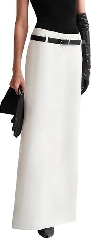 Women's Long Maxi Skirt, Elegant High Waist H Line Long Straight Split Maxi Skirts for Women, Casual Floor Pencil Skirt in Saudi Arabia