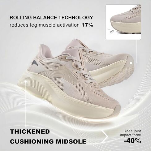 JACKSHIBO Women's Wide Toe Road Running Shoes Slip in Hands Free Arch Support Memory Foam Zero Drop Sole Athletic Support Lightweight Breathable Walking Tennis Shoes Platform Chunky Sneaker in Saudi Arabia
