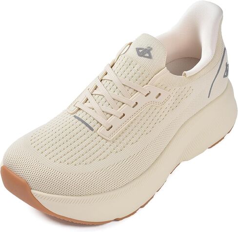 حذاء JACKSHIBO للجري على الطريق للسيدات بمقدمة عريضة ودعم قوس القدم سهل الارتداء في اليدين ودعم وسادة خالية من الإسفنج الذكي ونعل سفلي رياضي لالتهاب اللفافة الأخمصية والتهاب اللفافة الأخمصية ومنصة تنس للمشي حذاء رياضي مكتنز in Kuwait