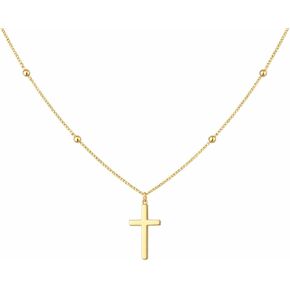 14K Gold Cross Necklace for Women Small Dainty Crucifix Pendant Necklace Chain in Saudi Arabia