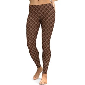 Chocolate Ice Cream Cone Texture Yoga Pants Womens Leggings Yoga Leggings for Women in Saudi Arabia