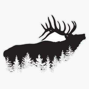 Magnet Deer And Evergreens Hunting Magnet Vinyl Decal Sticker 5" in Saudi Arabia