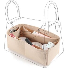 Purse Organizer Insert for Hermes Lindy, Lightweight Storage Divider for Luxury Handbag with 5 Pockets, Premium Felt Large Capacity Bag Shaper(Lindy 26/ Beige) in Kuwait