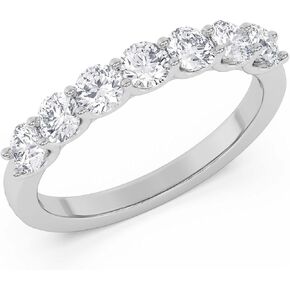 TANACHE 1-3 Carat LAB-GROWN Diamond Non Certified 7 Stone Ring for Women in 14K Gold Or Platinum, EF-VS Clarity, 4 Prong Round Brilliant Diamond Rings, Elegant Anniversary or Bridal Jewelry Gift in Saudi Arabia