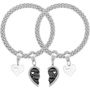 2 Piece Best Friend Bracelet Friendship Bracelets Set of 2 Sister Gifts from Sister Birthday Christmas Graduation Present for Woman Bff Bestie Friendship Present for Best Friend Stretch Jewelry in Kuwait
