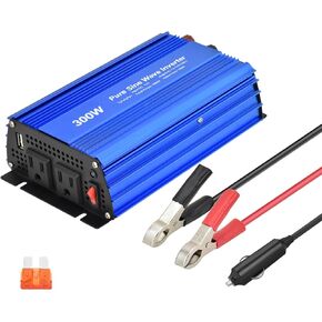 عاكس موجة جيبية نقية DC12V إلى AC110V 60 هرتز مع مخرج مقابس مزدوجة 1000 واط، خرج طاقة زيادة 2000 واط مع USB DC5V 2.1 أمبير، النوع C 18 واط الحد الأقصى للإخراج وشاشة LCD (1000 واط) in Kuwait