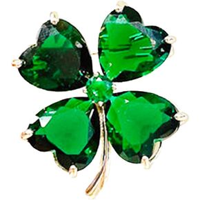 Green Four Leaf Clover Lapel Pin,Rhinestone Shamrock Pin,St. Patrick's Day Pins,Ireland Irish Shamrock Lapel Pins,St. Patrick's Day Good Luck Charm for Men Women Clothing Bags Backpack Hat Decoration, in Saudi Arabia