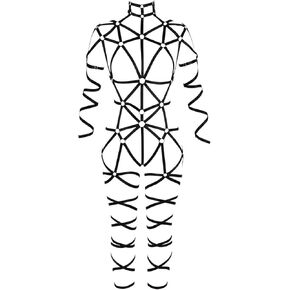 Women's Body Harness Bra Full Waist Garter Punk Gothic Carnival Elastic Adjustable Dance Bra Costume Accessories in Saudi Arabia