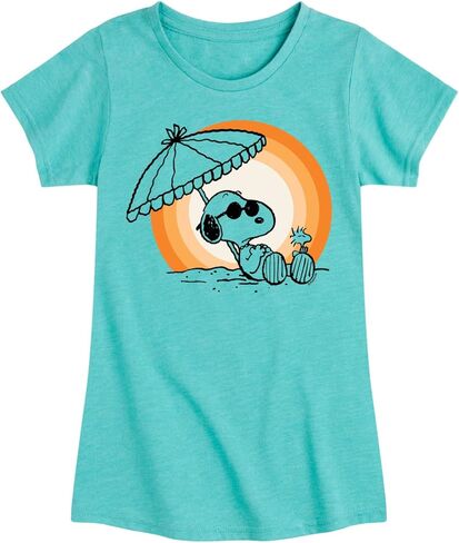 HYBRID APPAREL - Peanuts - Summer Edition - Snoopy & Woodstock Relaxing - Toddler & Youth Girls Short Sleeve Graphic T-Shirt in Saudi Arabia