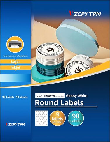 ملصقات مستديرة شفافة قابلة للطباعة، ملصقات مخصصة شفافة لامعة مقاس 2 بوصة للطابعة، إجمالي 120 ملصق قابل للطباعة للعلامات التجارية والتعبئة والتغليف والحرف اليدوية والجرار واستخدام الأعمال الصغيرة (غير مقاومة للماء) in Kuwait